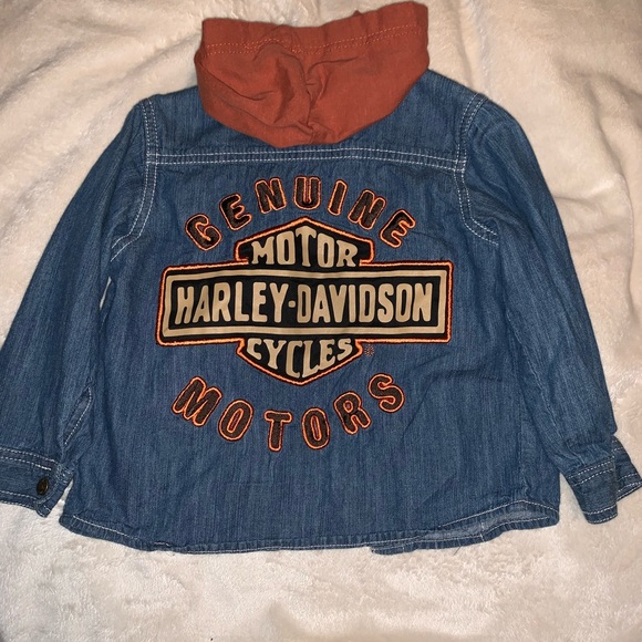 Harley-Davidson Other - 2t Harley Davidson denim shirt with hood